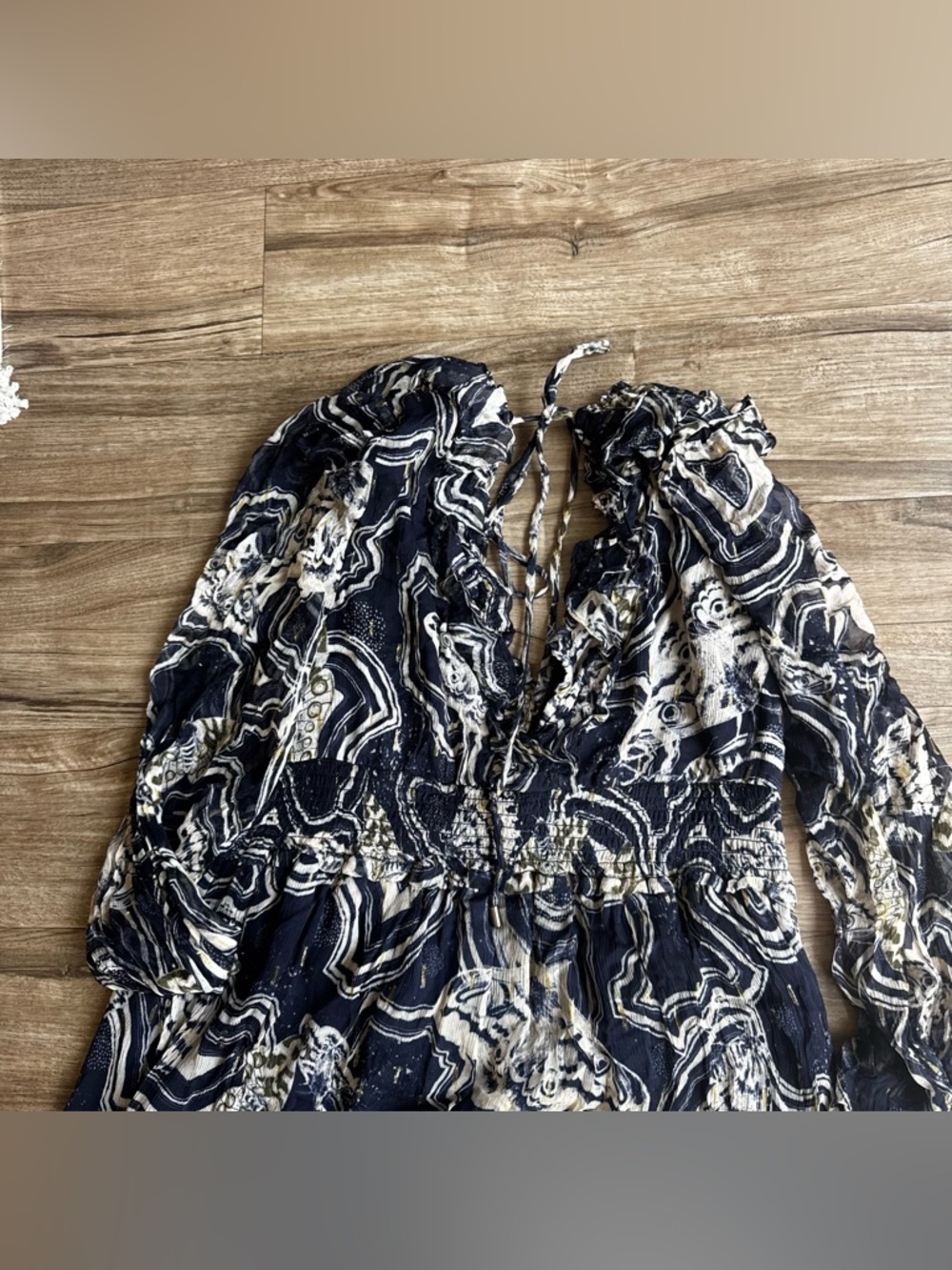 NWT Anthropologie Printer Johnson Long-Sleeve V-Neck Textured Midi Dress sz XLP - Picture 12 of 12